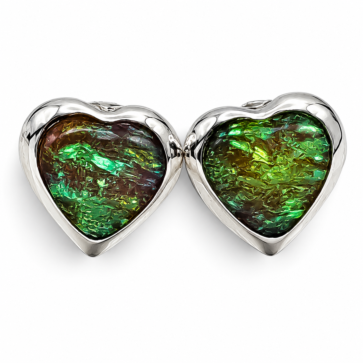 Arete Corazon Opalo Amarillo Plata Ley 925