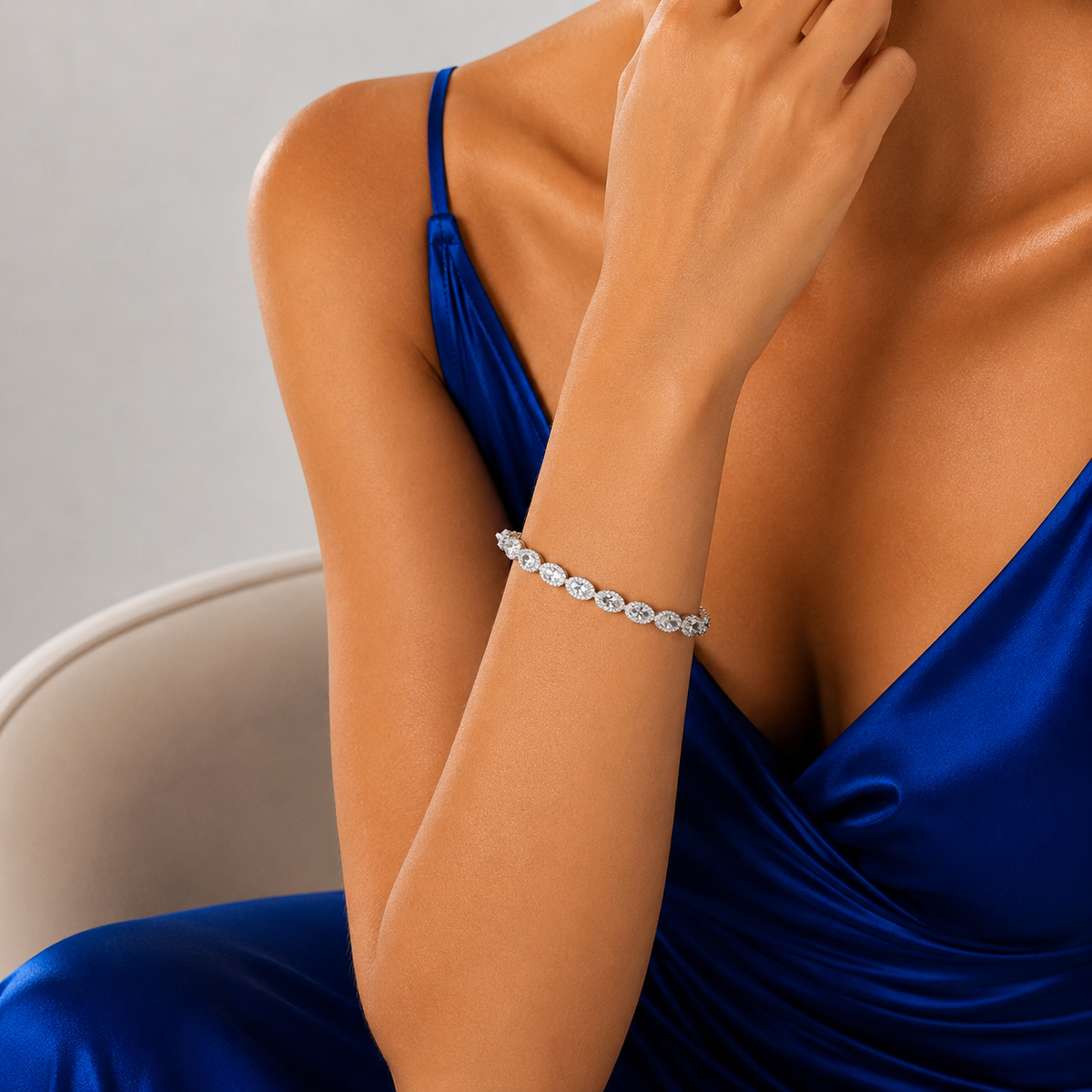 Pulsera Zirconia Plata Ley 925
