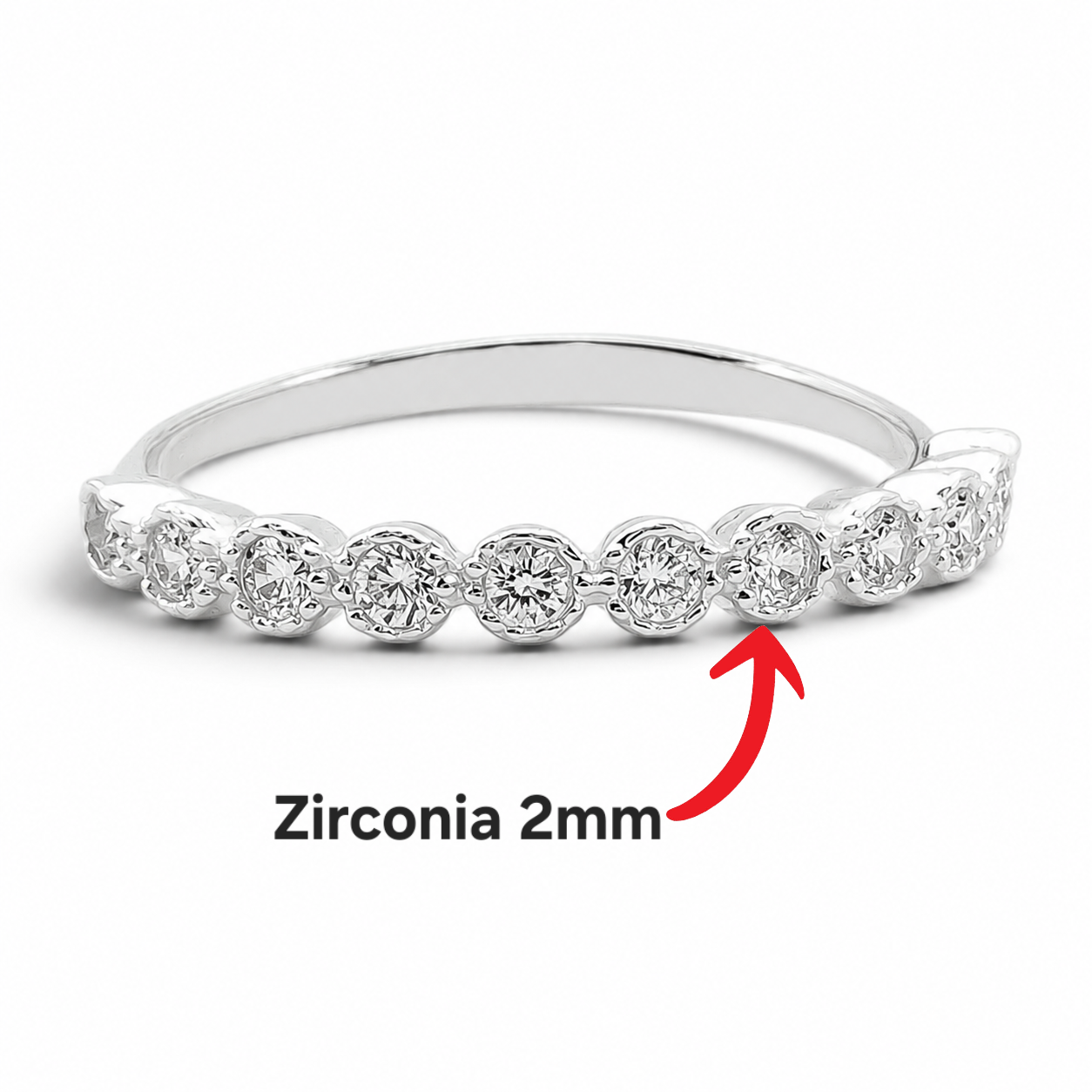 Anillo Zirconia Blanca Plata Ley 925