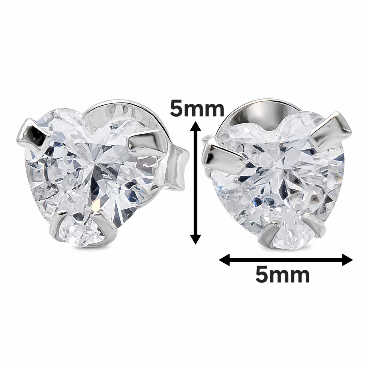Set Corazon Zirconia Plata Ley 925