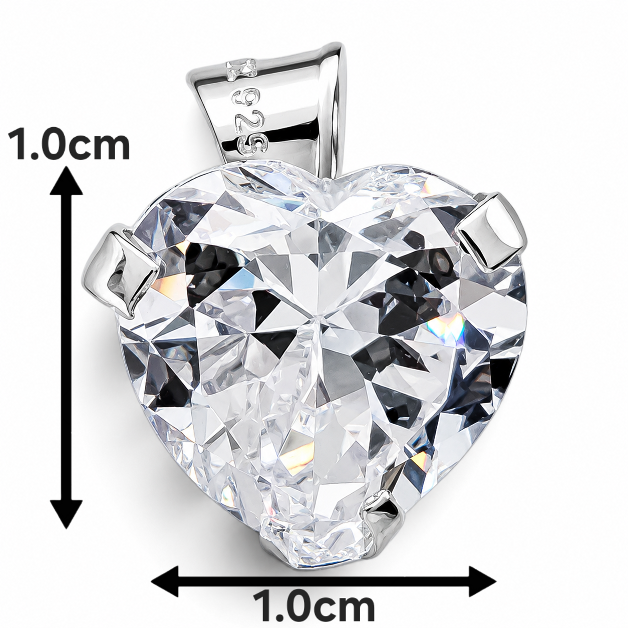 Set Corazon Zirconia Plata Ley 925