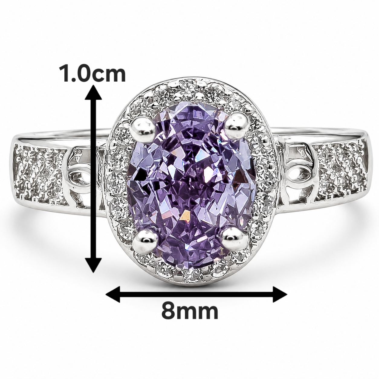 Anillo Lila Zirconia Plata Ley 925