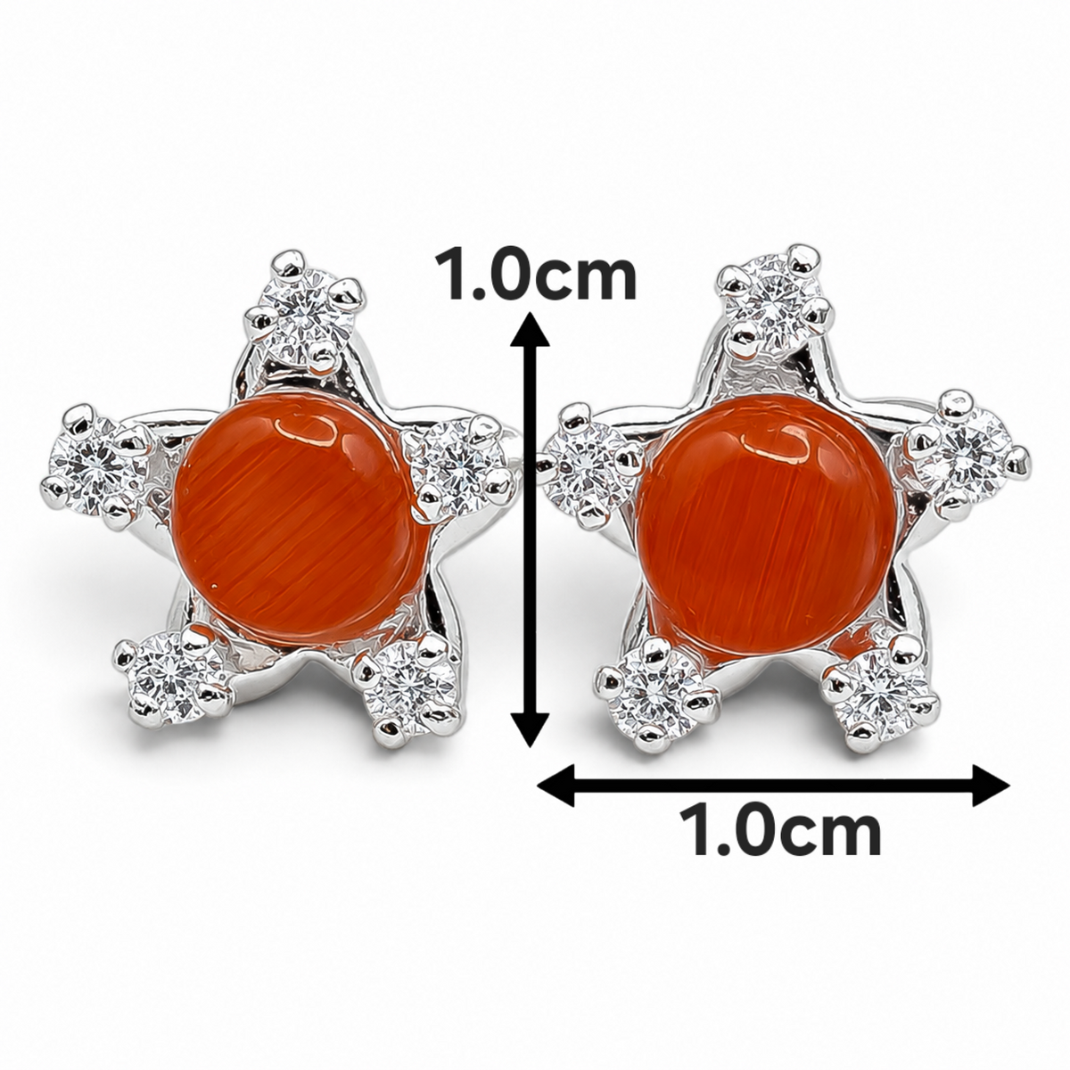 Broquel Estrella Naranja Plata Ley 925