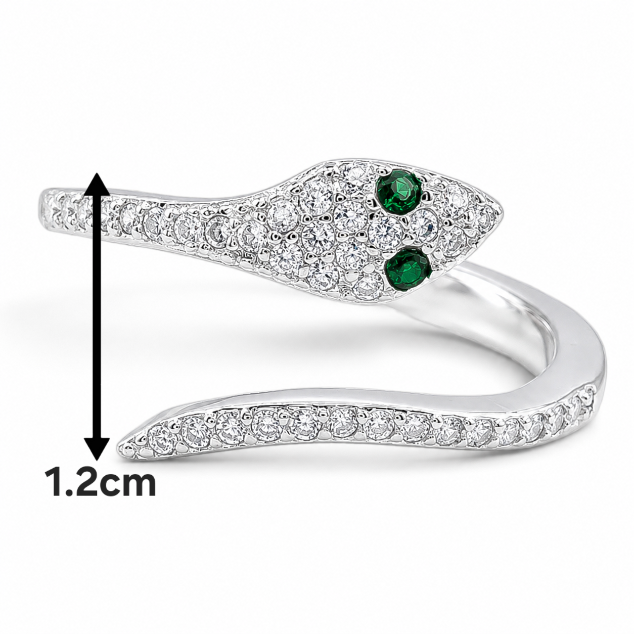 Anillo Serpiente Zirconia Plata Ley 925