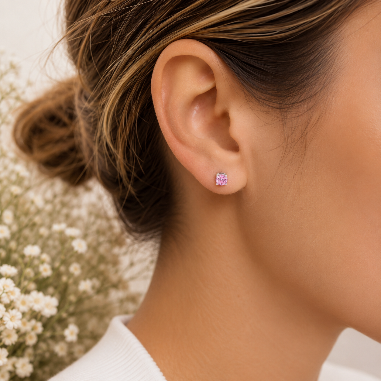 Arete Zirconia Rosa