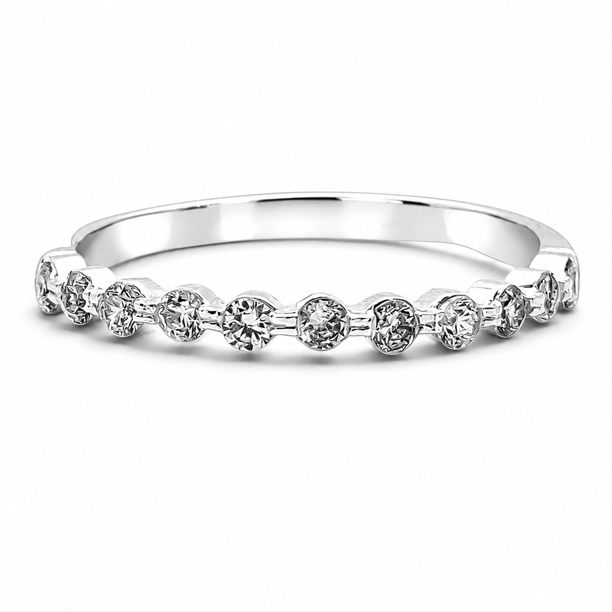 Anillo Zirconia Blanca Plata Ley 925