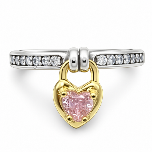 Anillo Corazon Colgante Pan Plata Ley 925