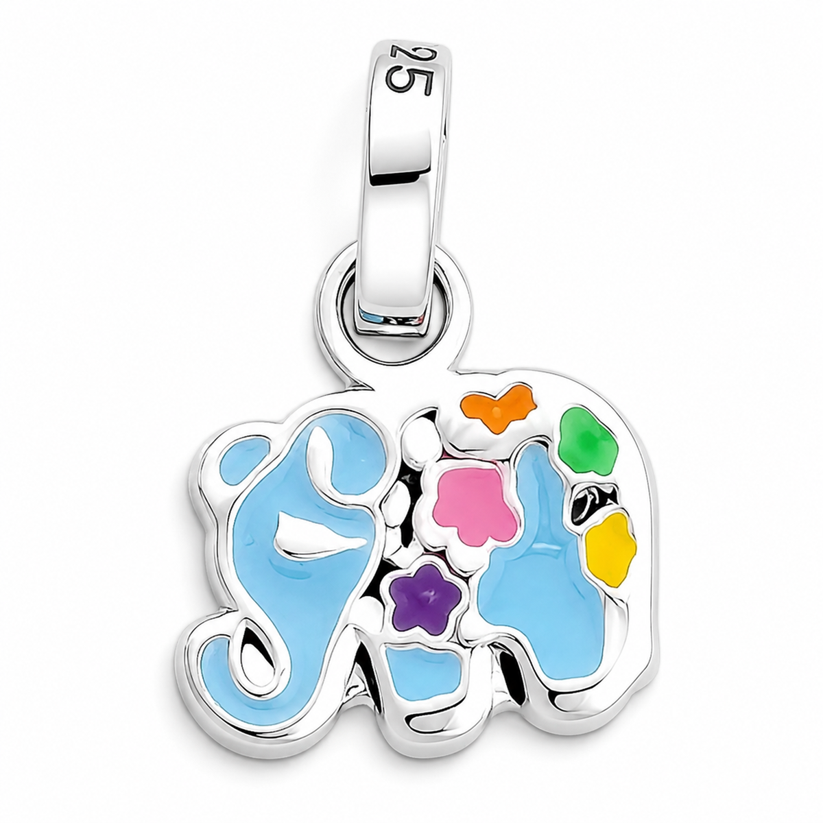 Set Elefante Azul Plata Ley 925