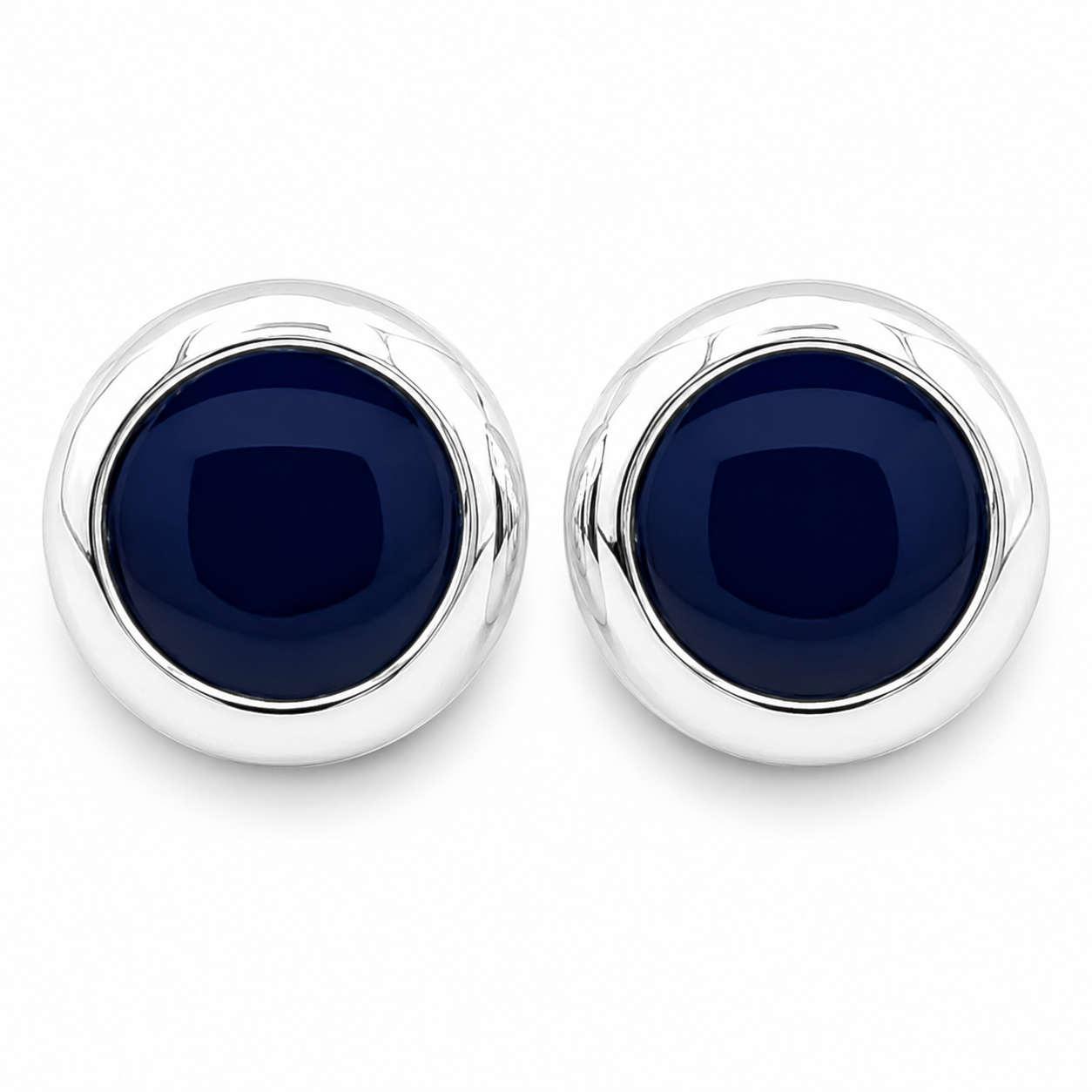 Arete Circulo Azul Plata Ley 925