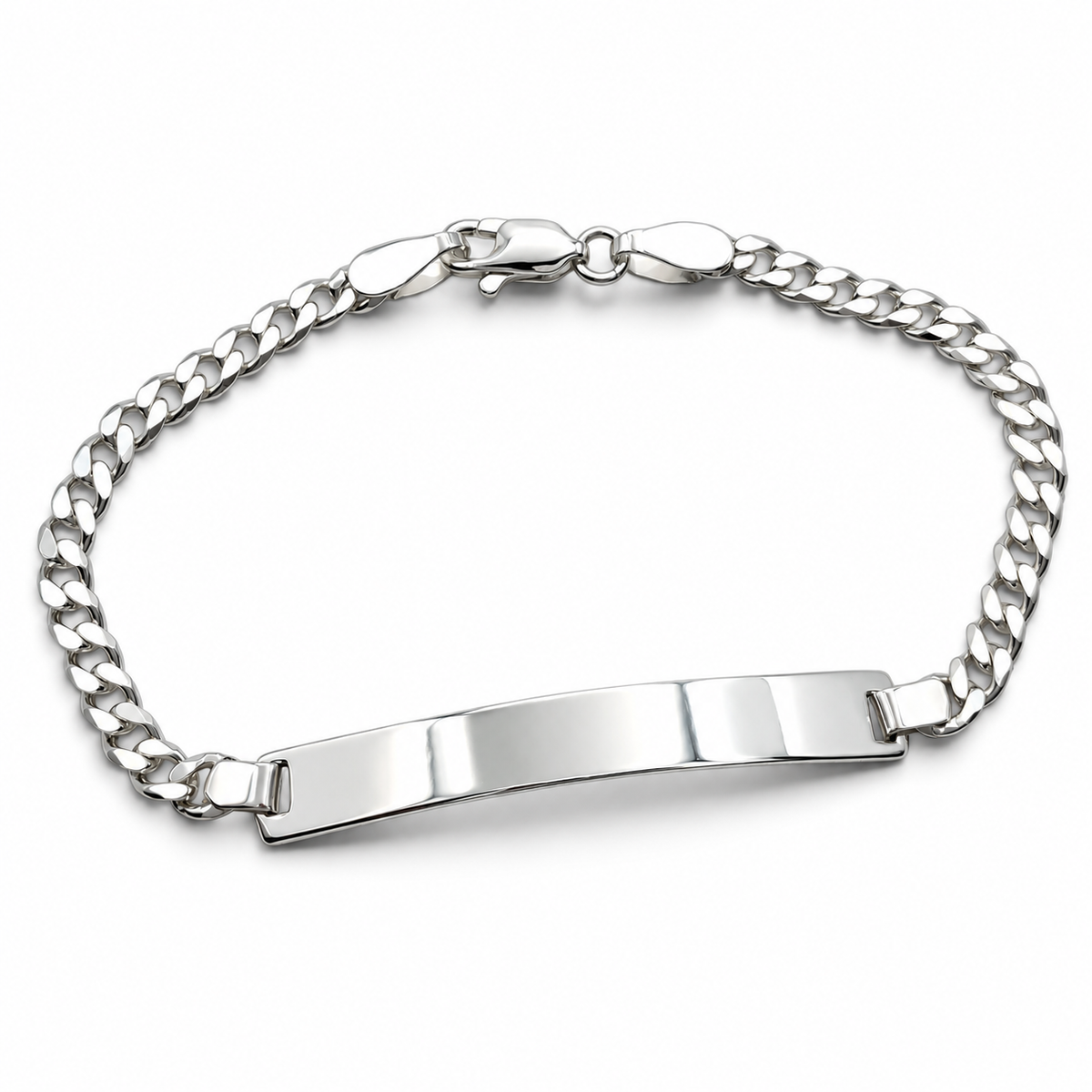 Esclava Cubana Lisa 3mm Plata Ley 925