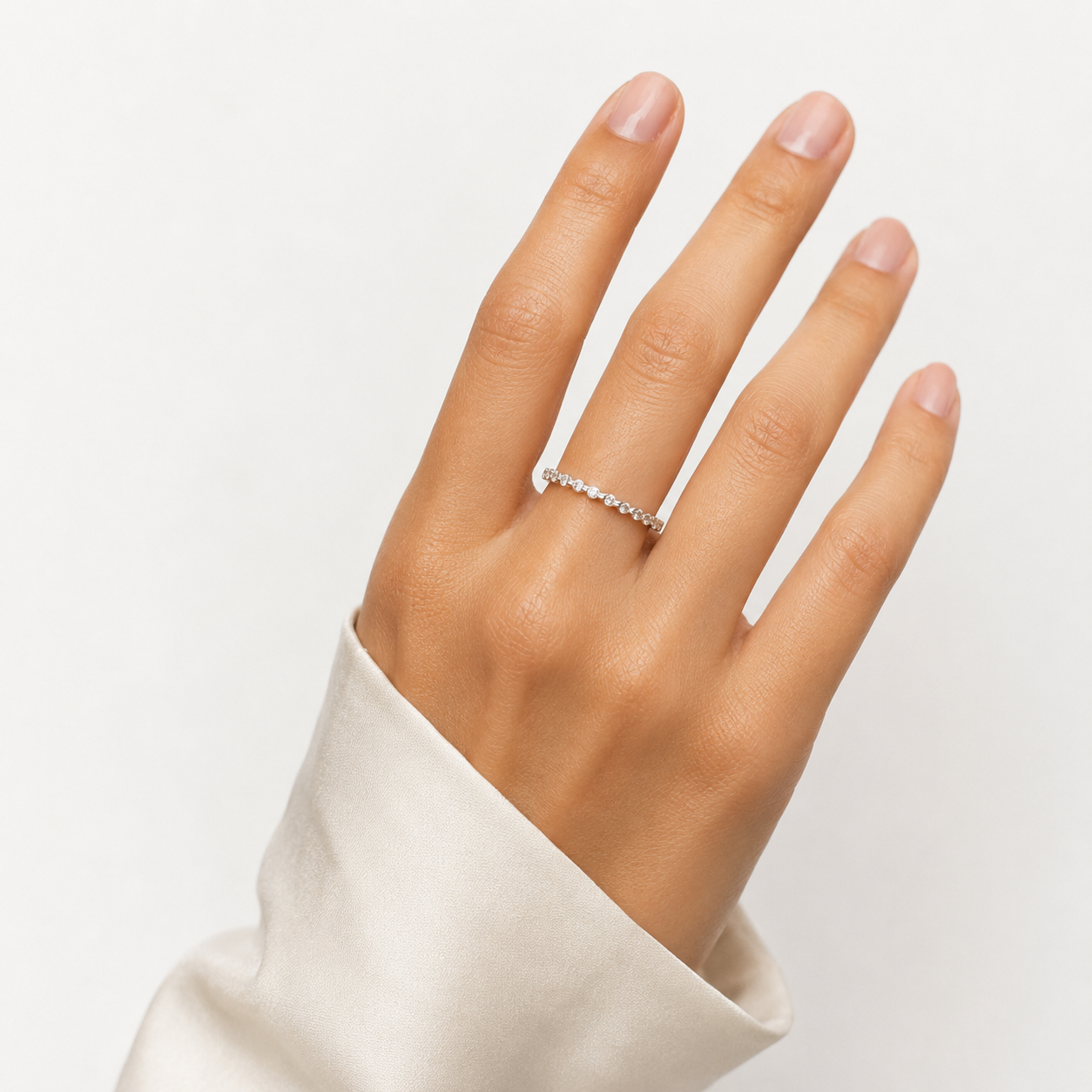 Anillo Zirconia Blanca Plata Ley 925