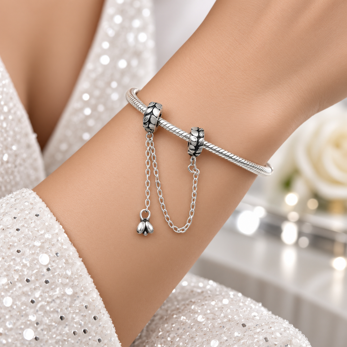 Charm Hojitas de Seguridad Plata Ley 925