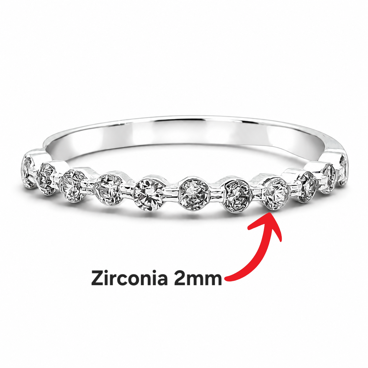 Anillo Zirconia Blanca Plata Ley 925