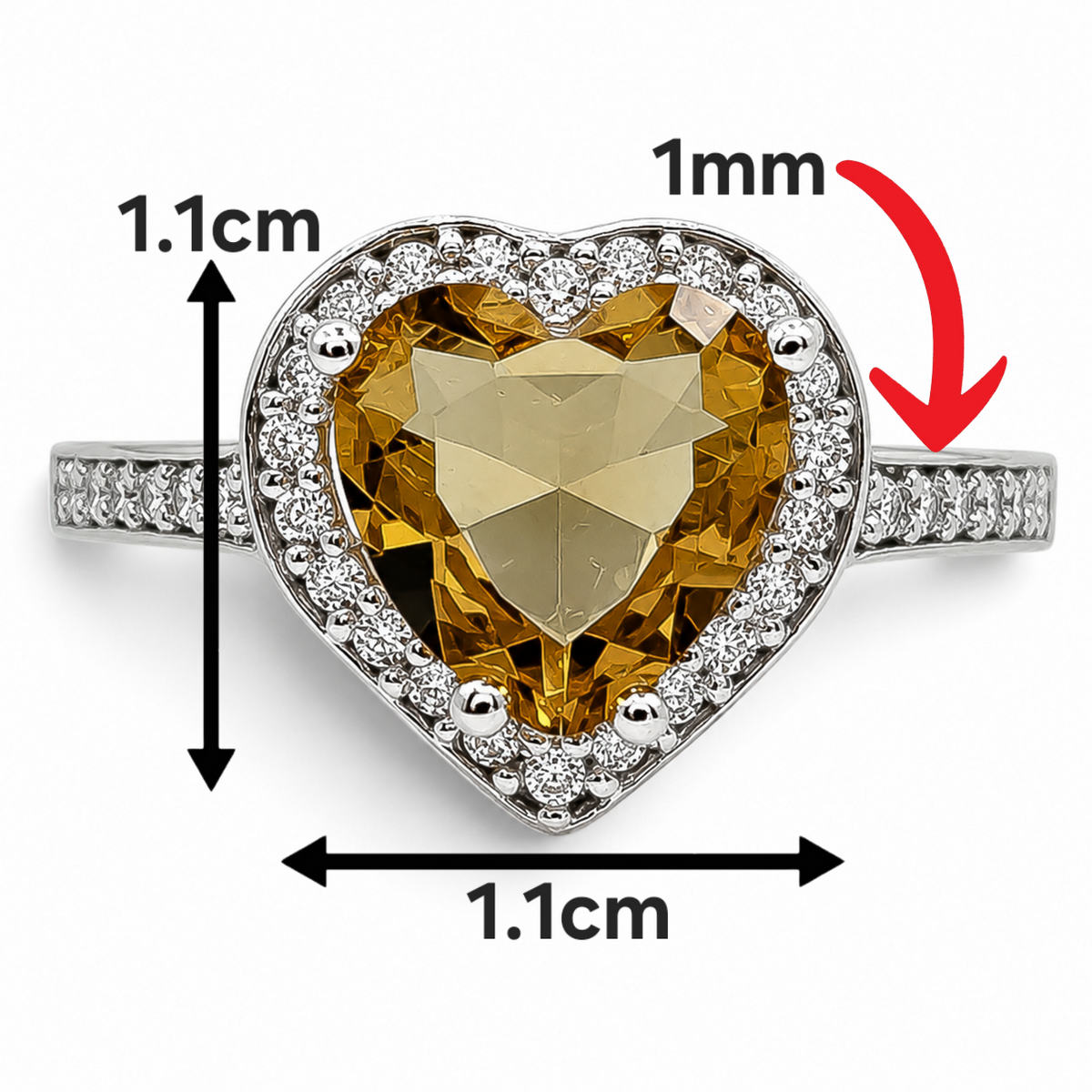 Anillo Corazon Zultanita Plata Ley 925