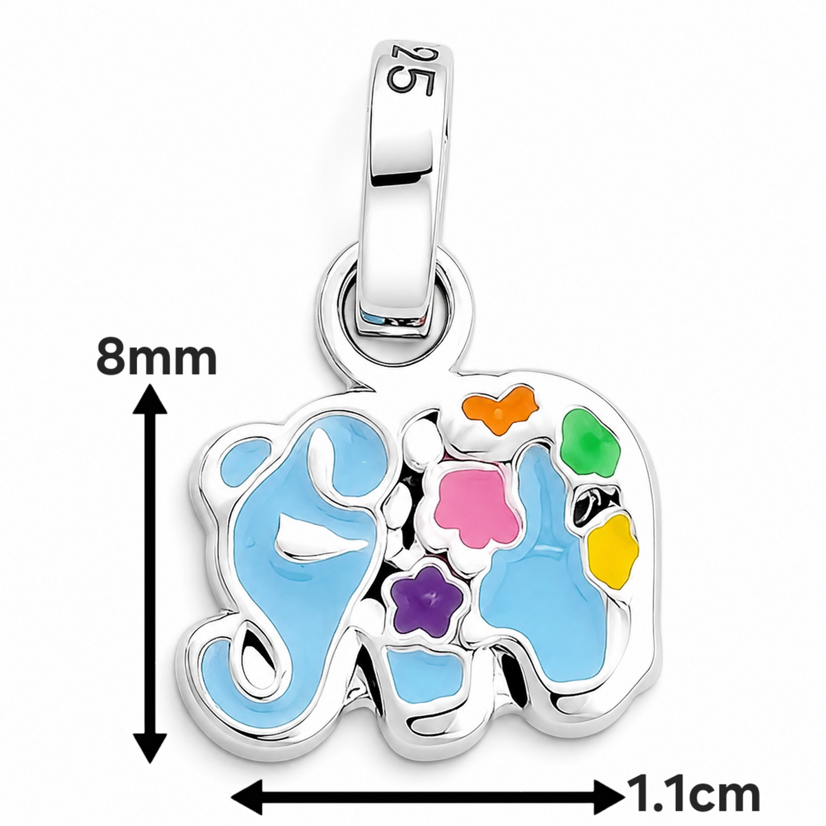 Set Elefante Azul Plata Ley 925