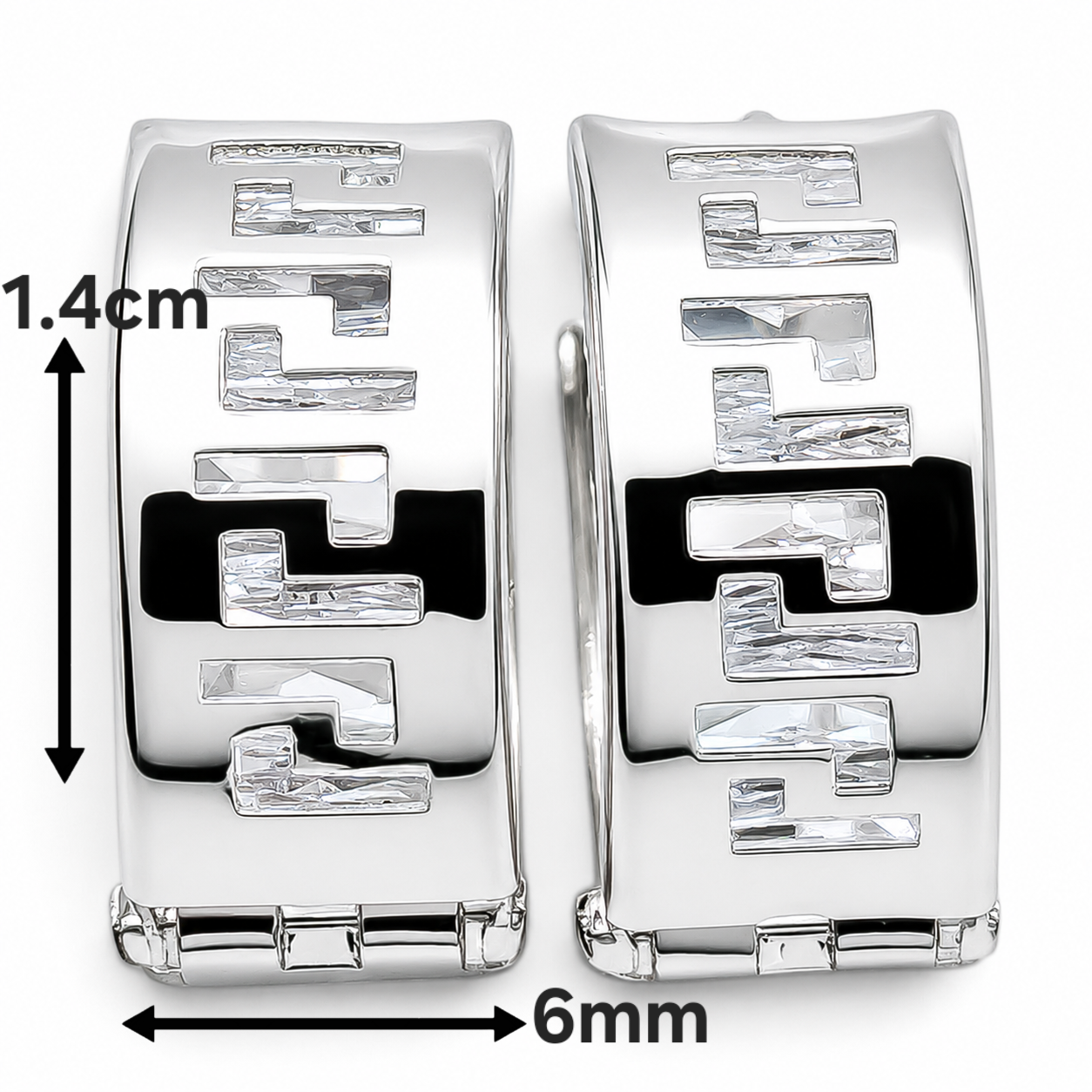 Hugguies Grecas Plata Ley 925