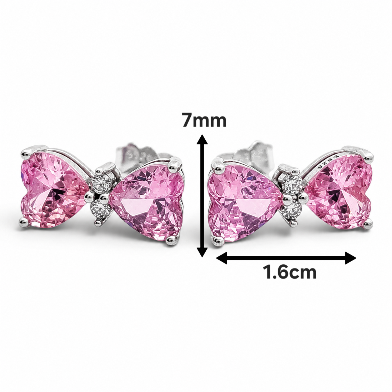 Arete 2 Corazones Rosa