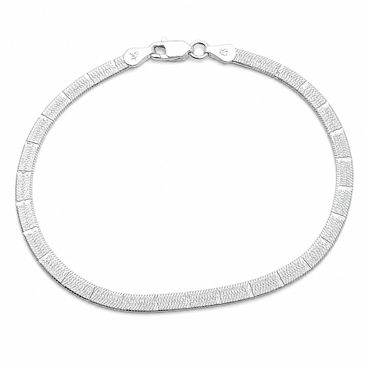 Pulsera Panza de Vibora 3mm Plata Ley 925