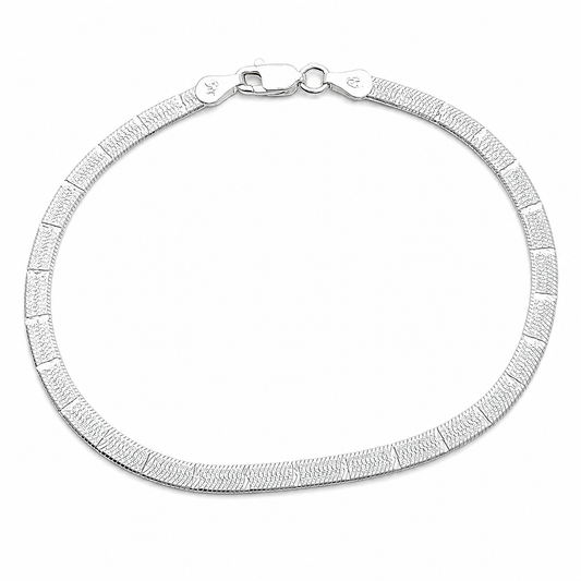 Pulsera Panza de Vibora 3mm Plata Ley 925