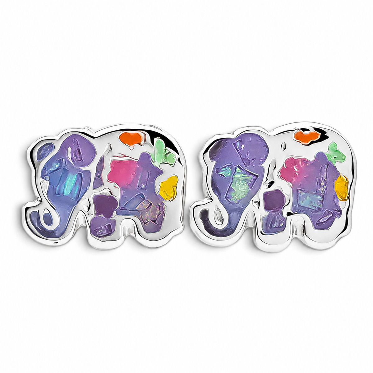 Set Elefante Lila Plata Ley 925