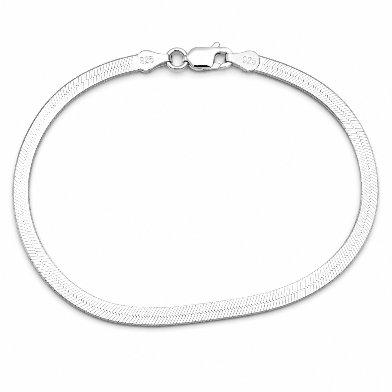 Pulsera Panza de Vibora 3mm Plata Ley 925