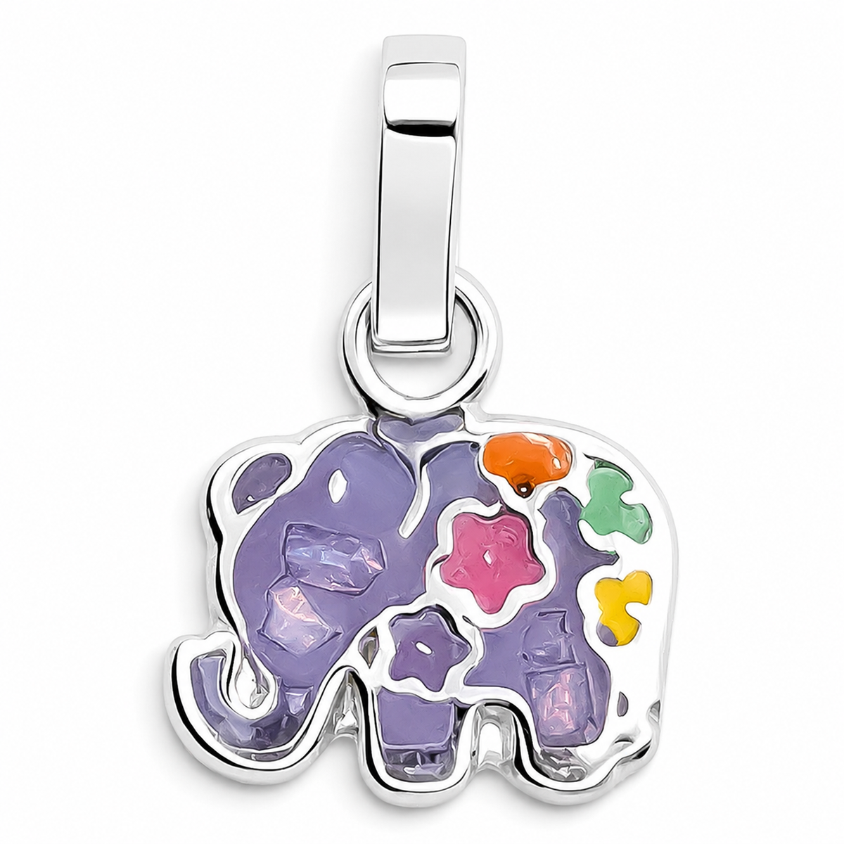 Set Elefante Lila Plata Ley 925