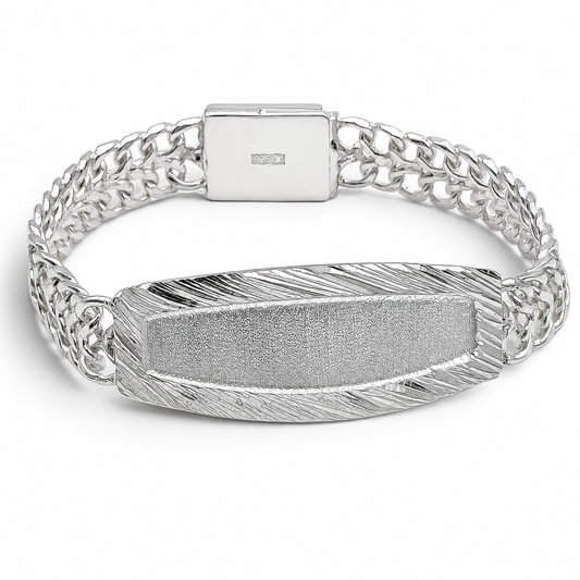Esclava Doble Cubana 7mm Plata Ley 925