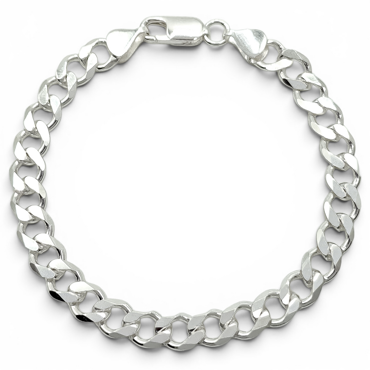 Pulso Cubano Liso 6mm Plata Ley 925