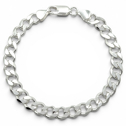 Pulso Cubano Liso 6mm Plata Ley 925