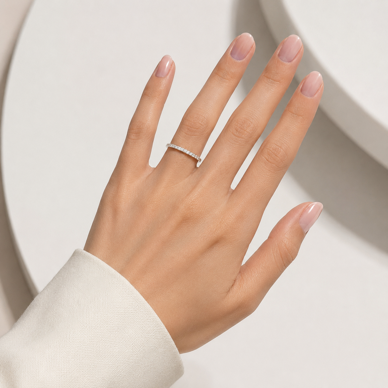 Anillo Blanco Plata Ley 925