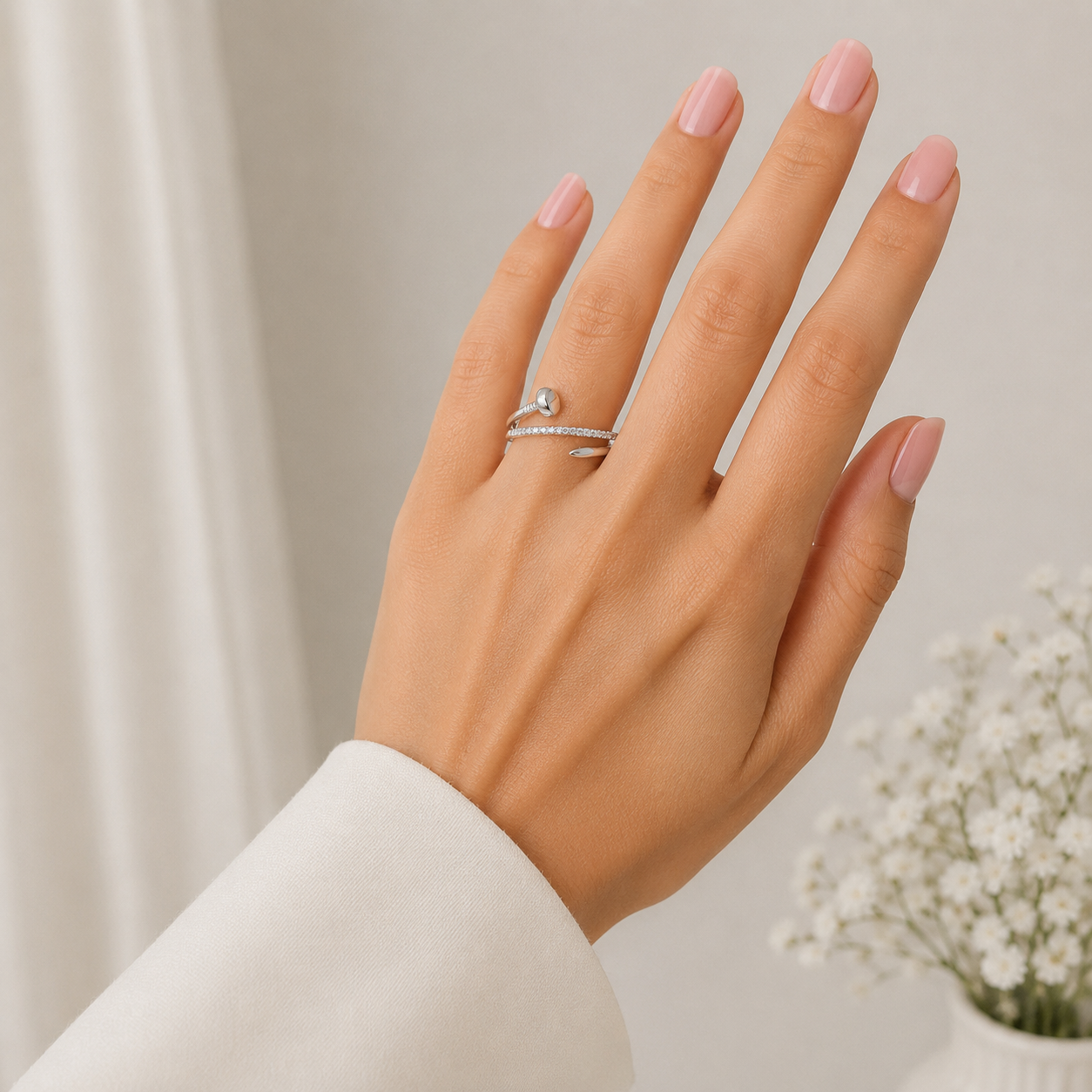Anillo Clavo Plata Ley 925