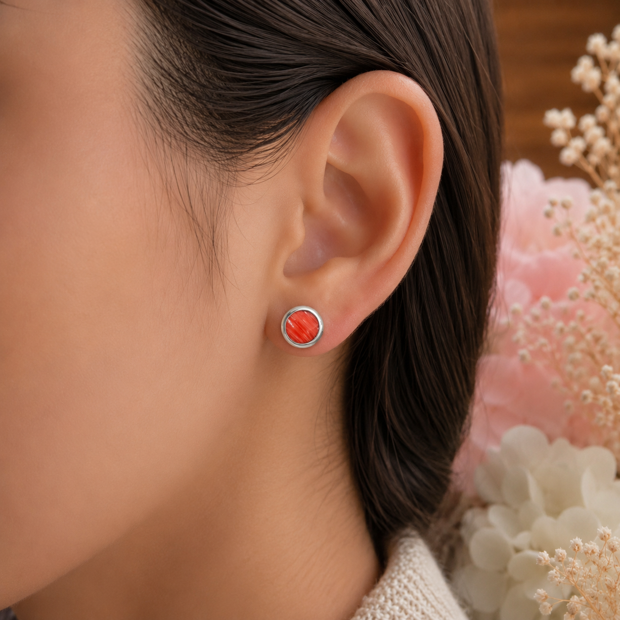 Arete Circulo Melon Plata Ley 925