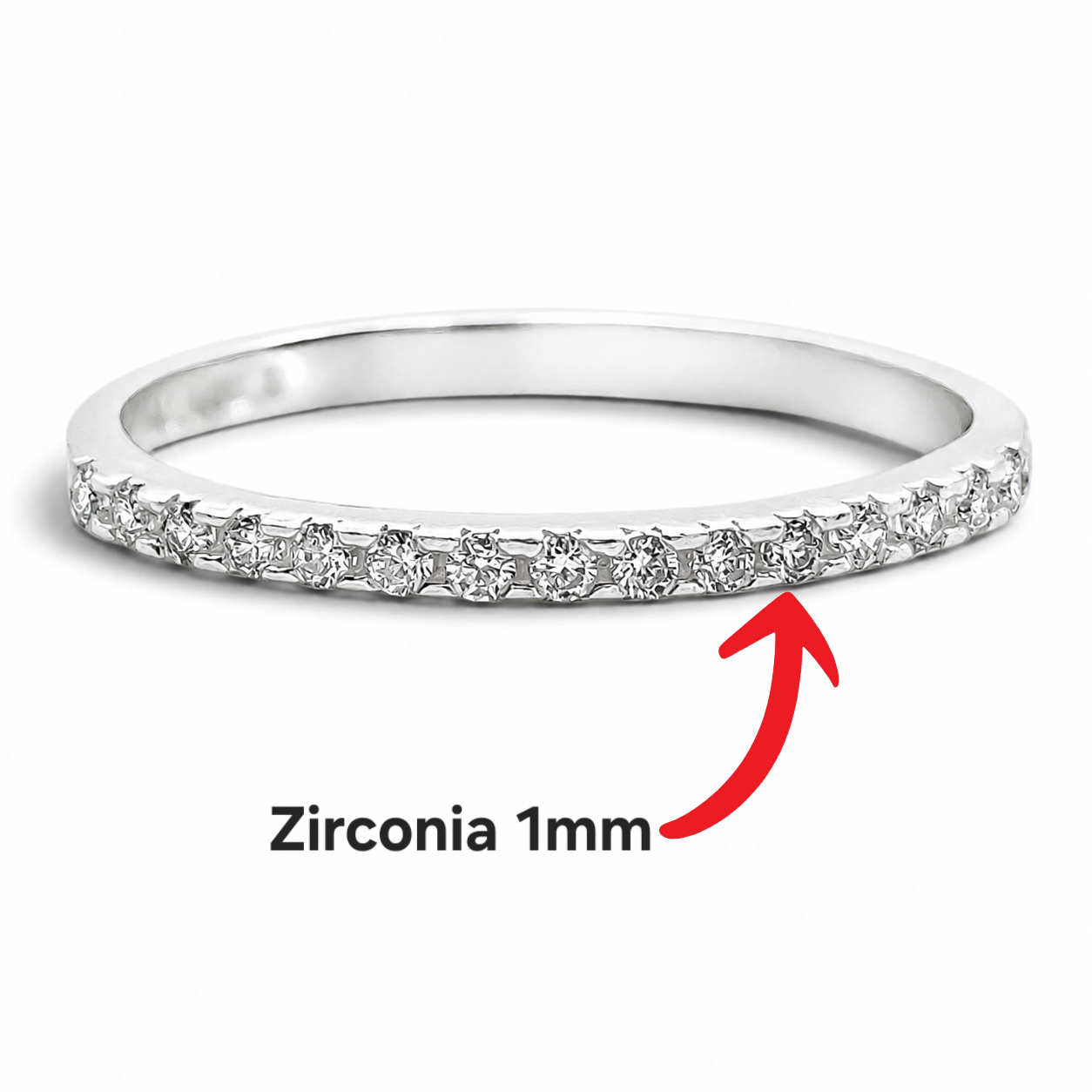 Anillo Blanco Plata Ley 925