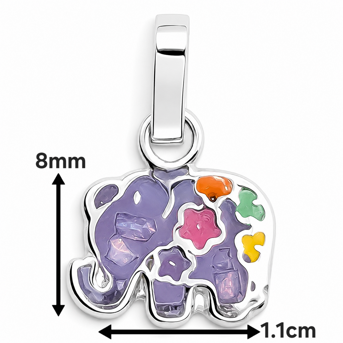 Set Elefante Lila Plata Ley 925
