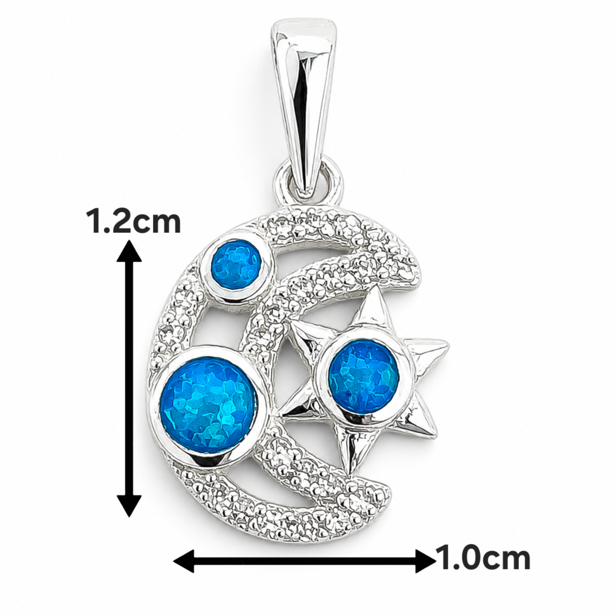 Dije Estrella Luna Azul Plata Ley 925