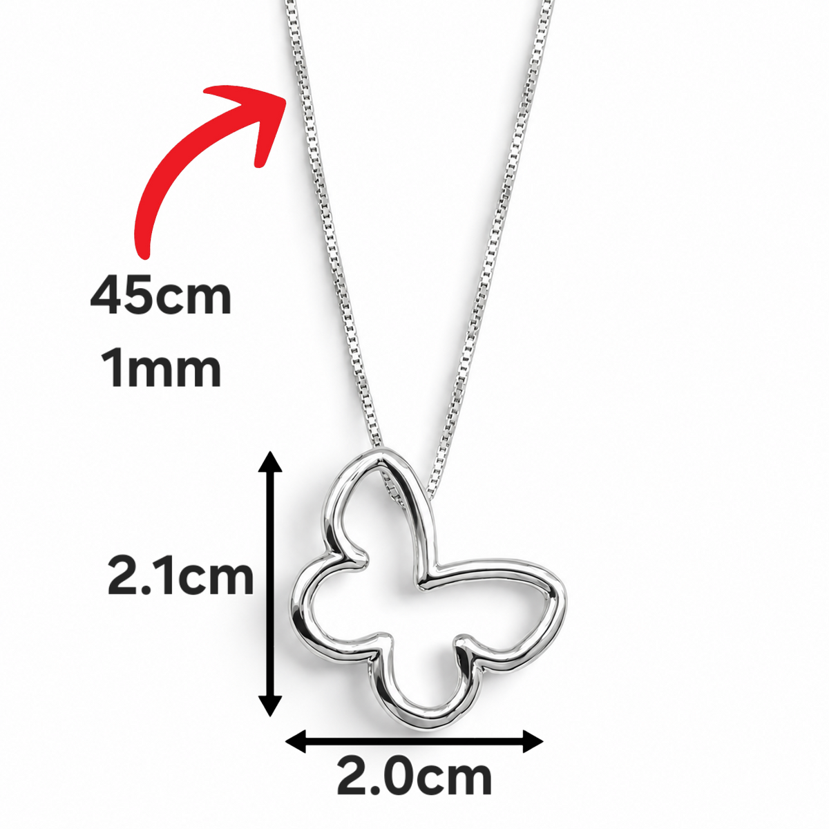 Collar Mariposa Silueta Plata Ley 925