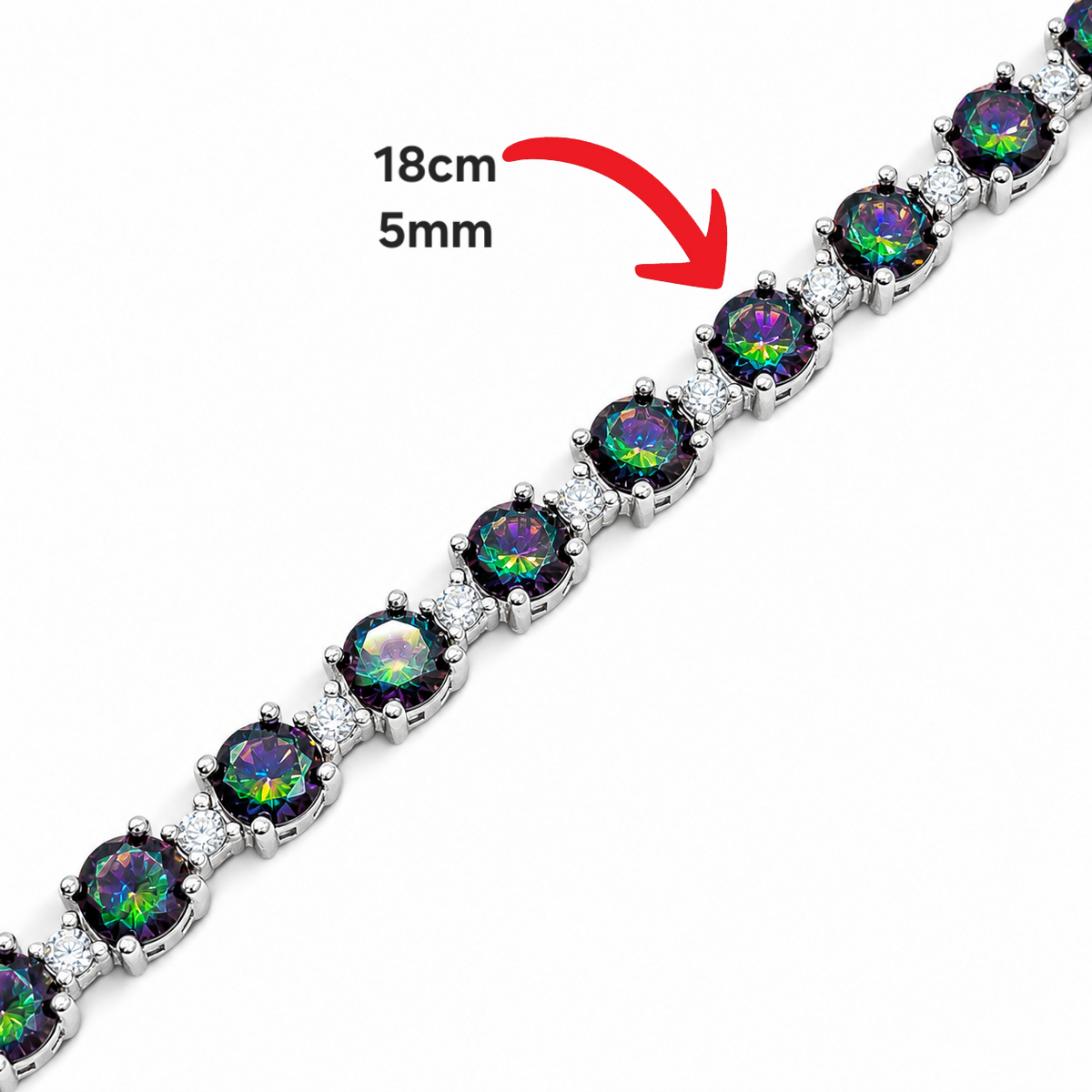 Pulsera Ovalo Tornazol Topacio Mistico Plata Ley 925
