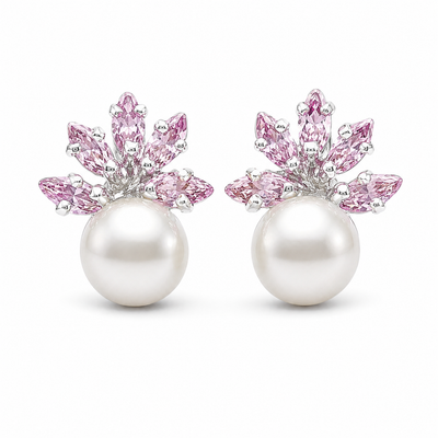 Broquel Perla Zirconia Rosa