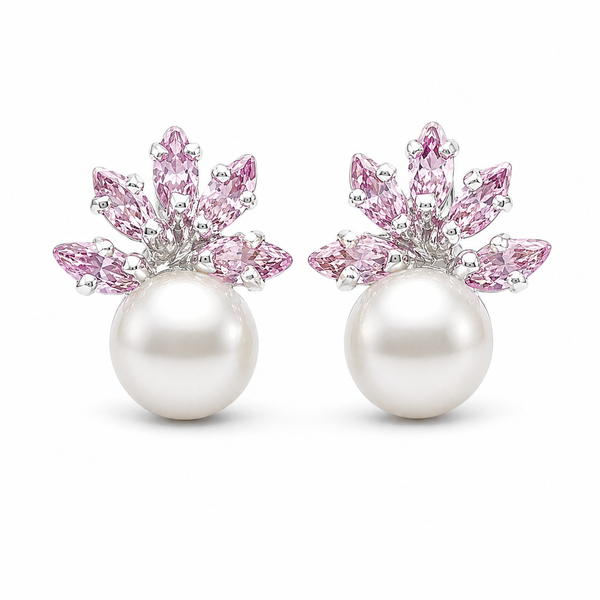 Broquel Perla Zirconia Rosa
