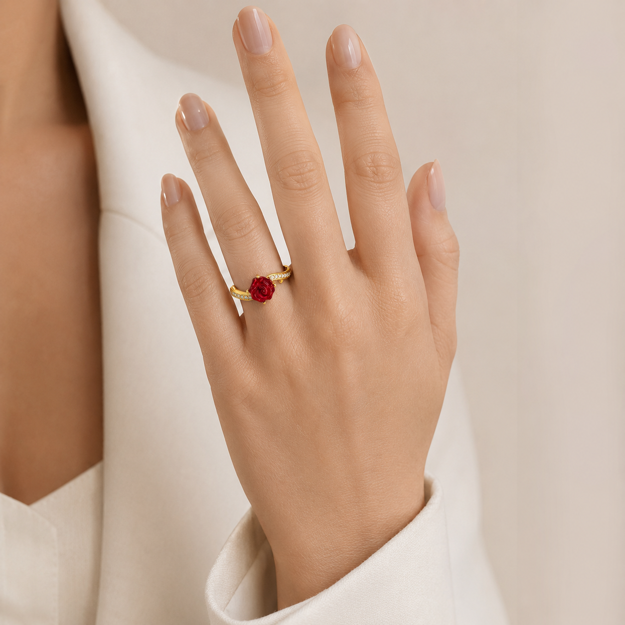 Anillo Rosa Dorado