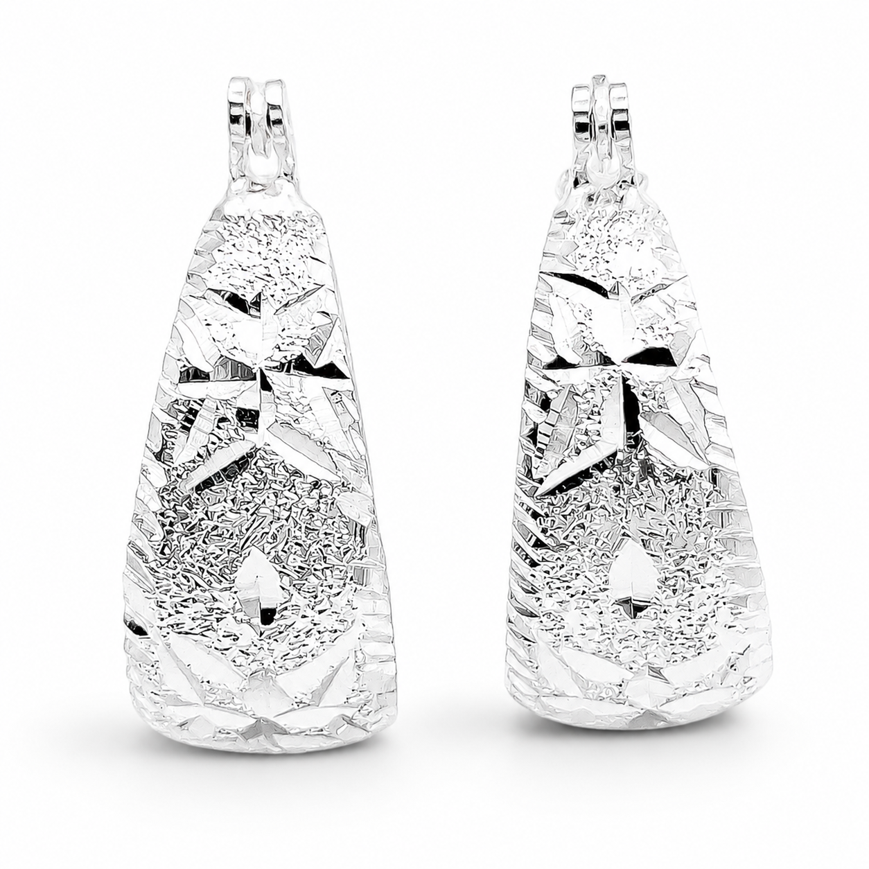 Arracada Diamantada Plata Ley 925