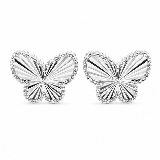 Arete Mariposa Diamantado Plata Ley 925