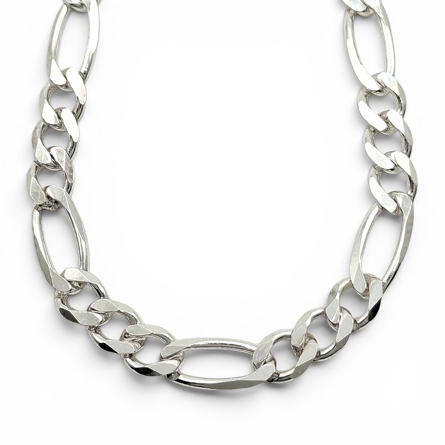 Cadena Figaro Lisa 7mm Plata Ley 925