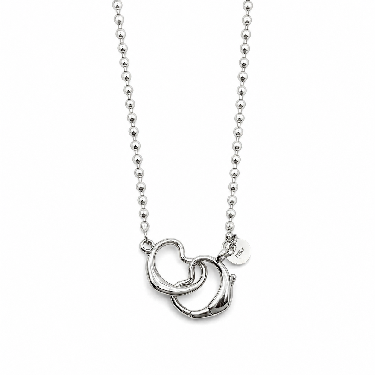 Cadena Corazon Bolita 1mm Plata Ley 925