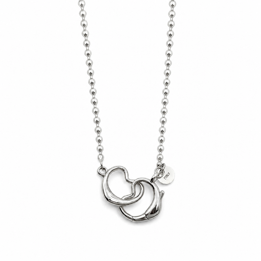 Cadena Corazon Bolita 1mm Plata Ley 925