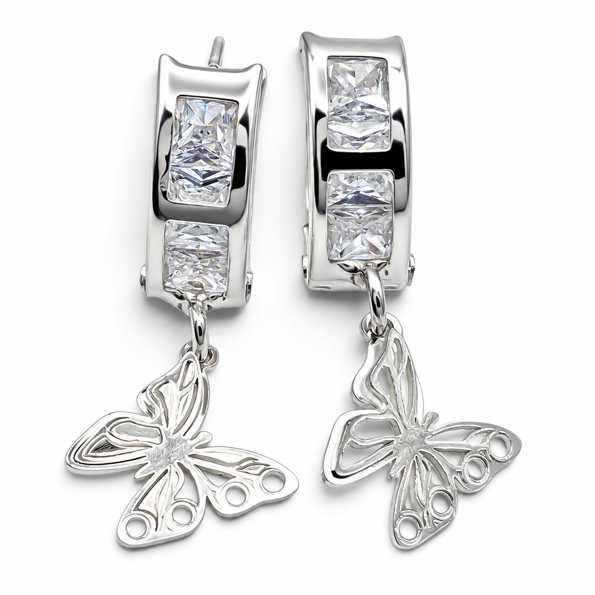 Hugguies Mariposa Plata Ley 925