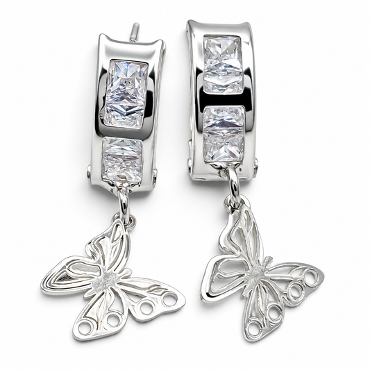 Hugguies Mariposa Plata Ley 925