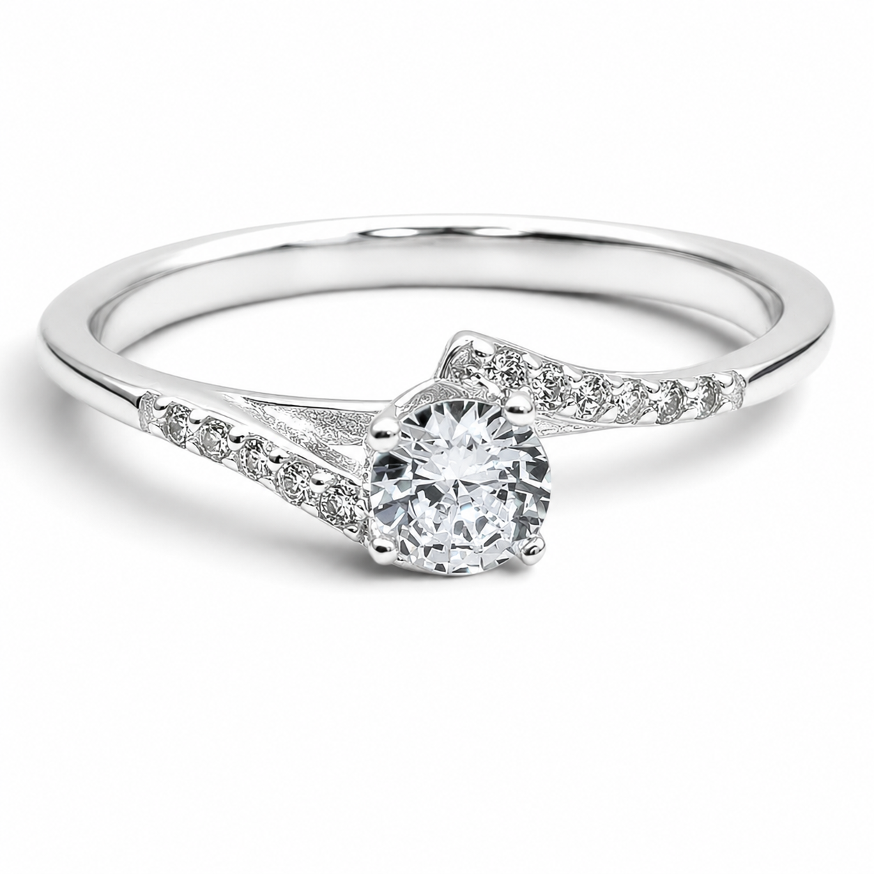 Anillo Zirconia Chica Plata Ley 925