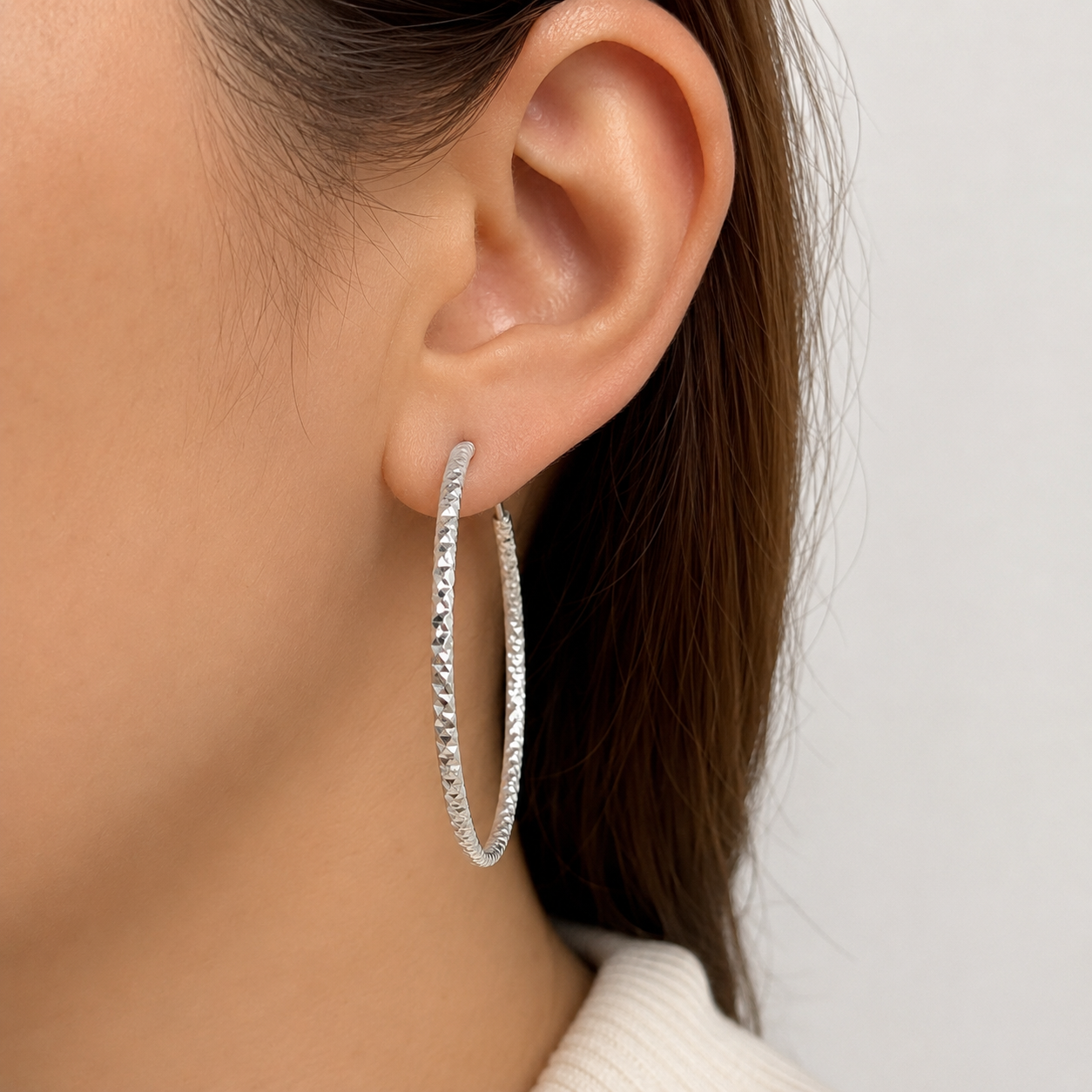 Arracada Mediana Plata Ley 925