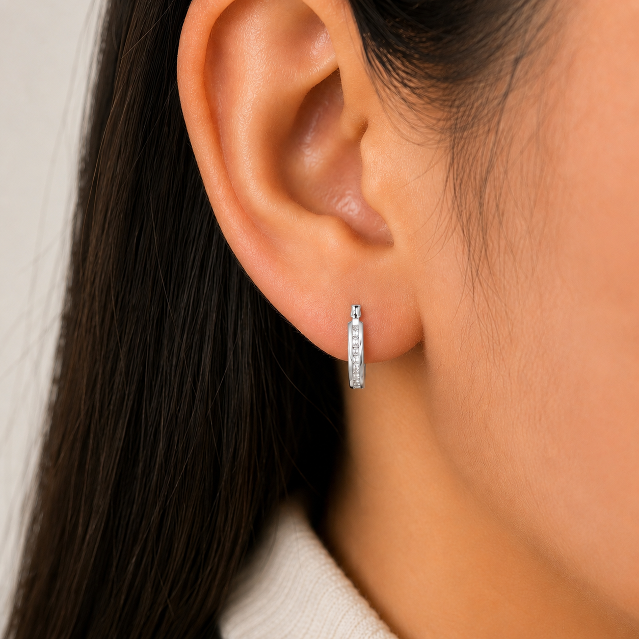 Arracada Zirconia Chica Plata Ley 925